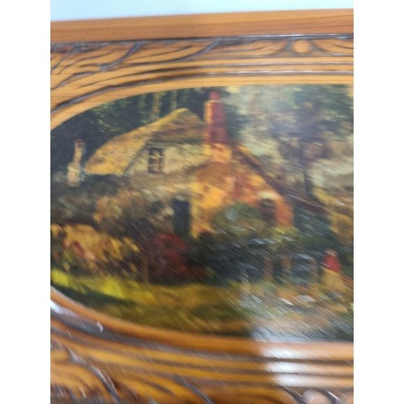 Vintage Hand Carved Painted Art Wood Jewelry Box - Picture 5 of 12